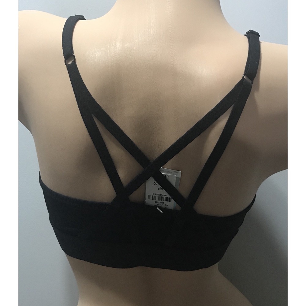 Victoria's Secret Pink Black Strapy Sports Bra Small Tagless - Picture 3 of 8
